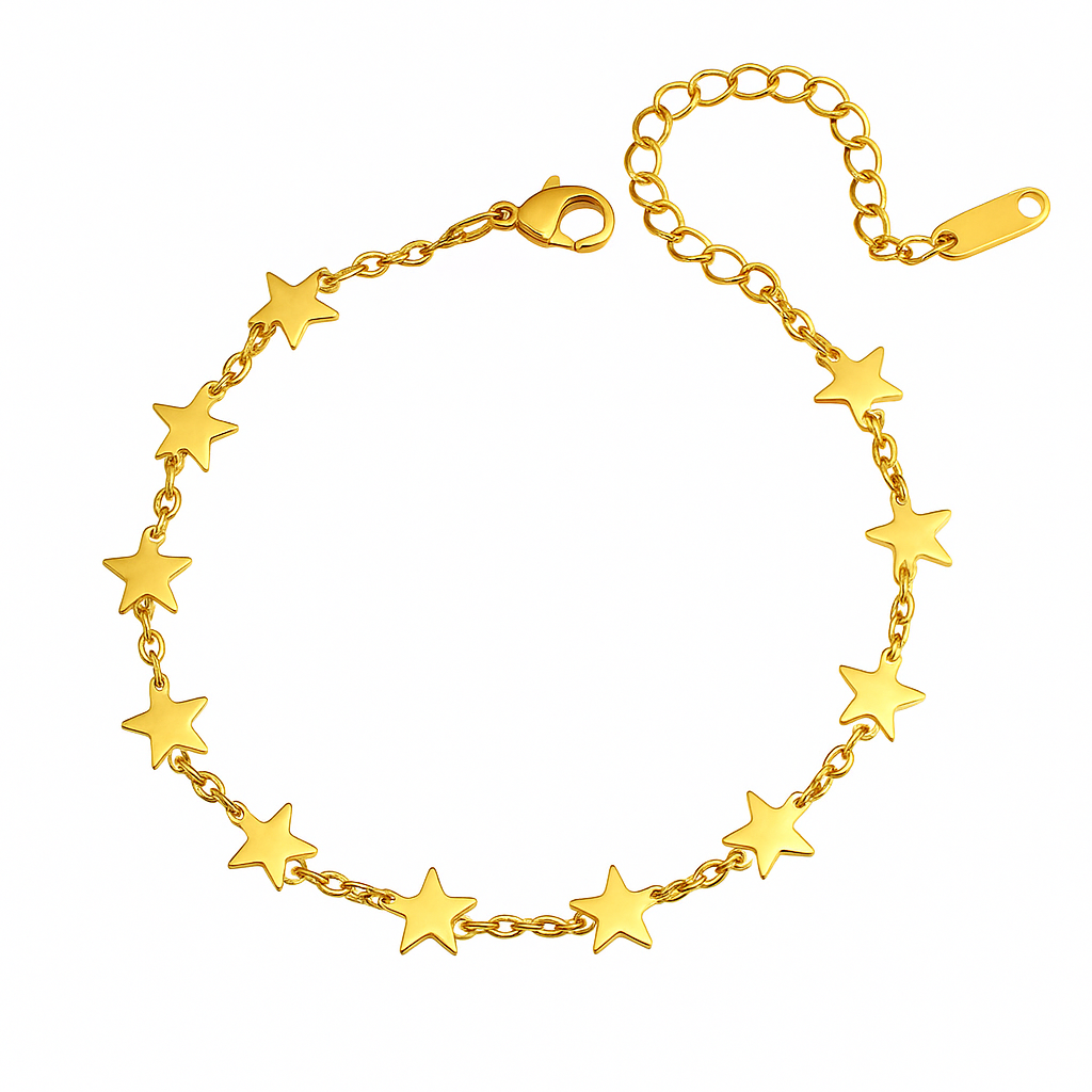 Sterretjes armband goud