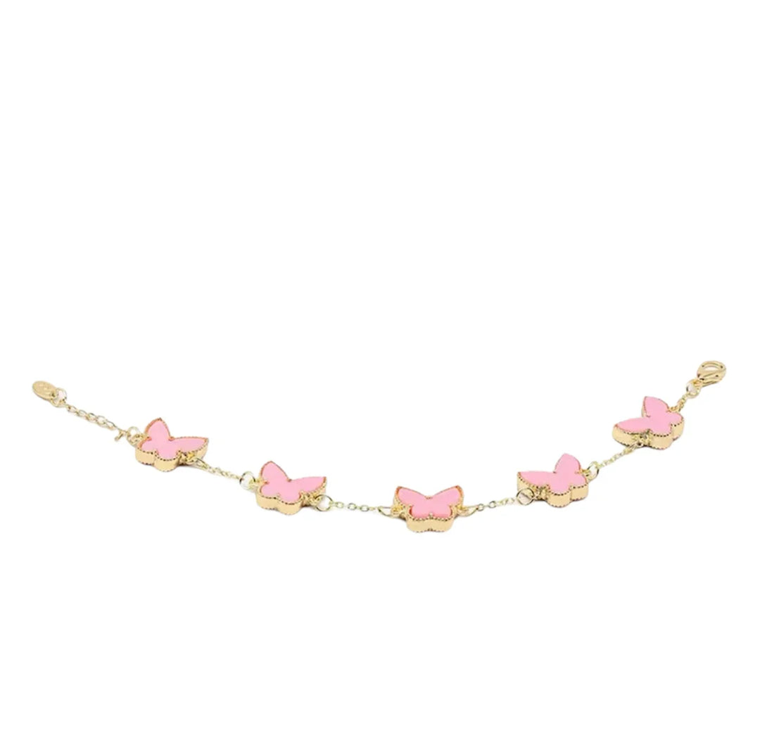 Roze vlinder armband - | SIERADENBABE