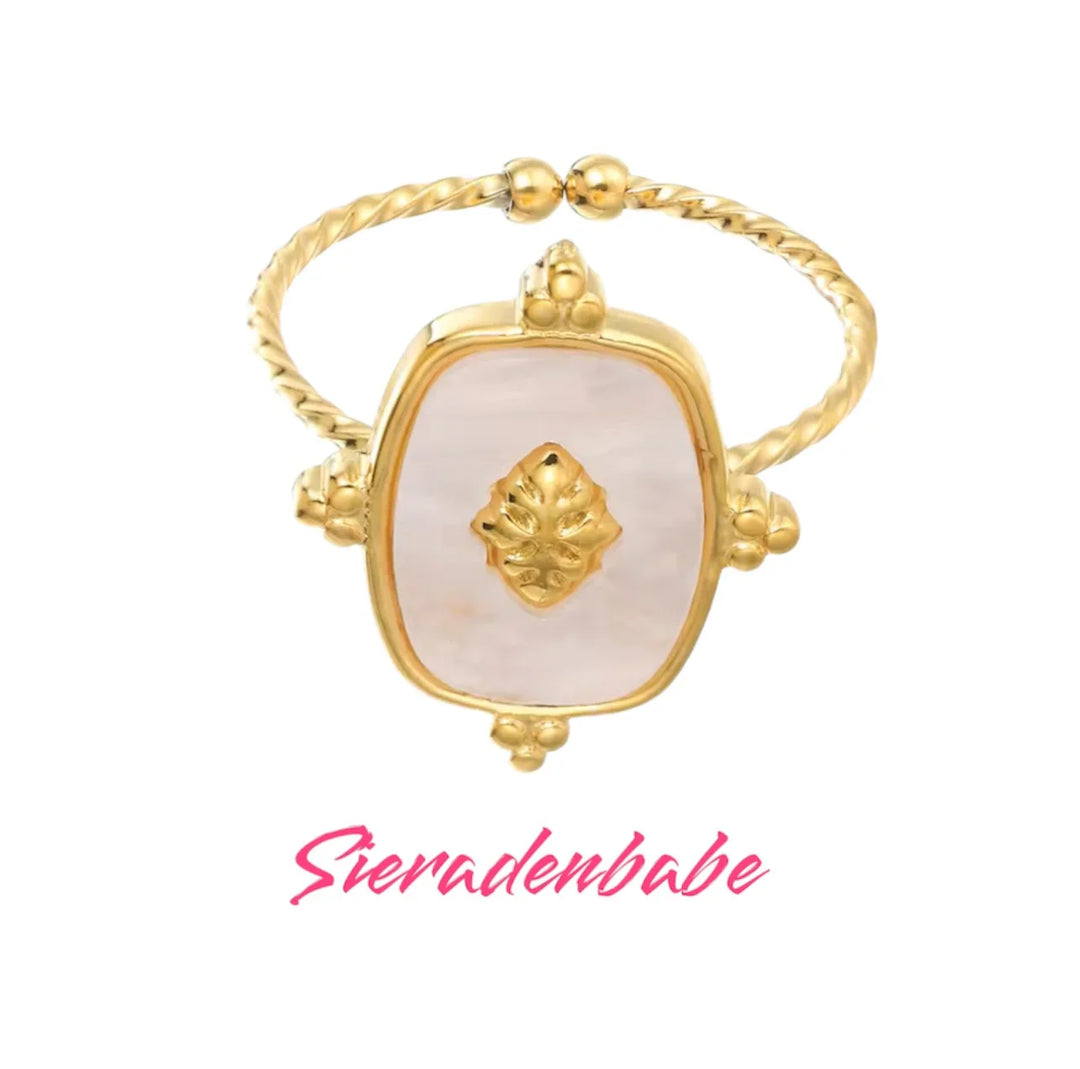 Gouden Vierkant Ring - | SIERADENBABE