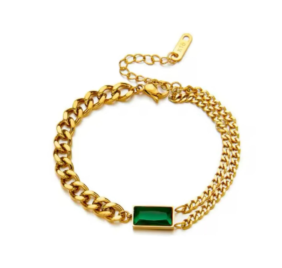 Gouden Smaragd Armband - | SIERADENBABE