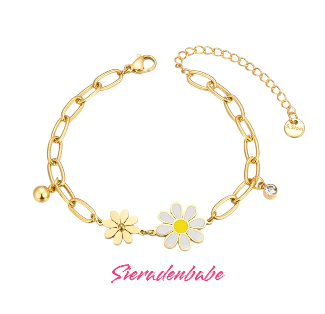 Gouden armband flower - SIERADENBABE