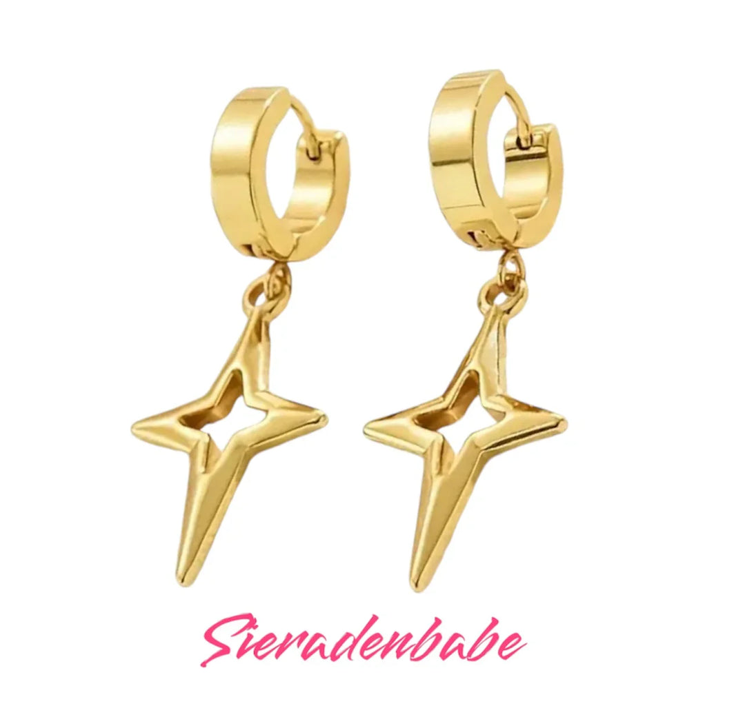 Gouden Sterren Oorbellen - | SIERADENBABE