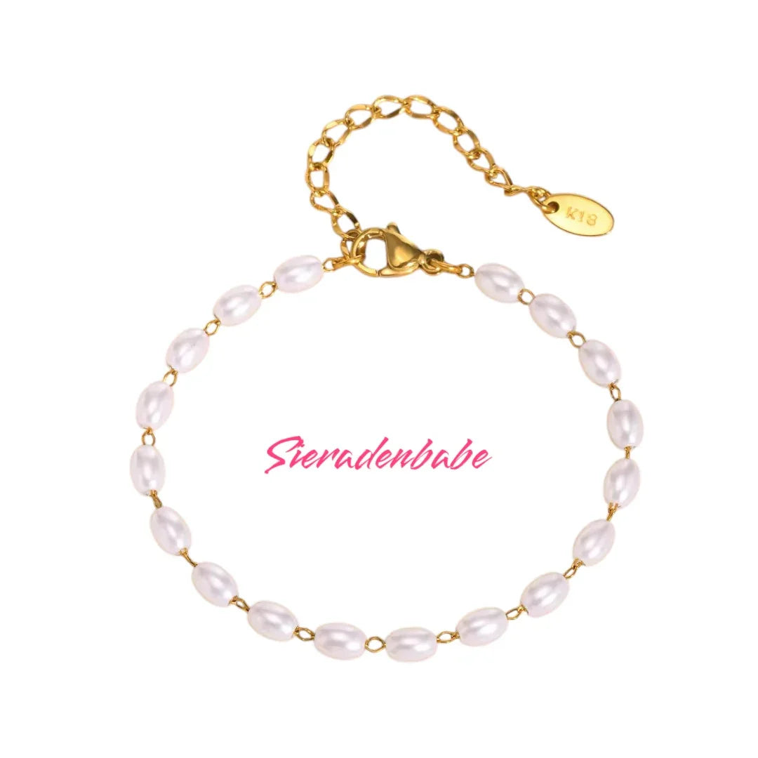 Parel armband met goud - | SIERADENBABE