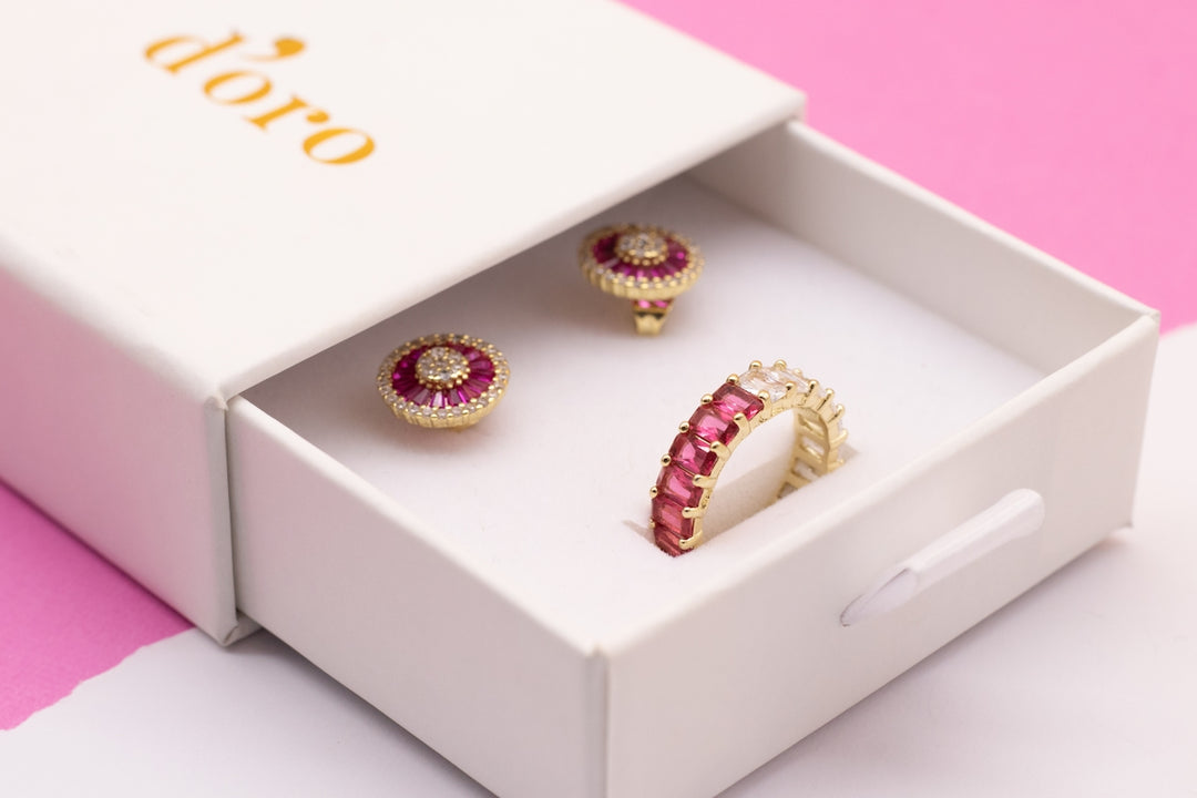 a box with a couple of jewelry