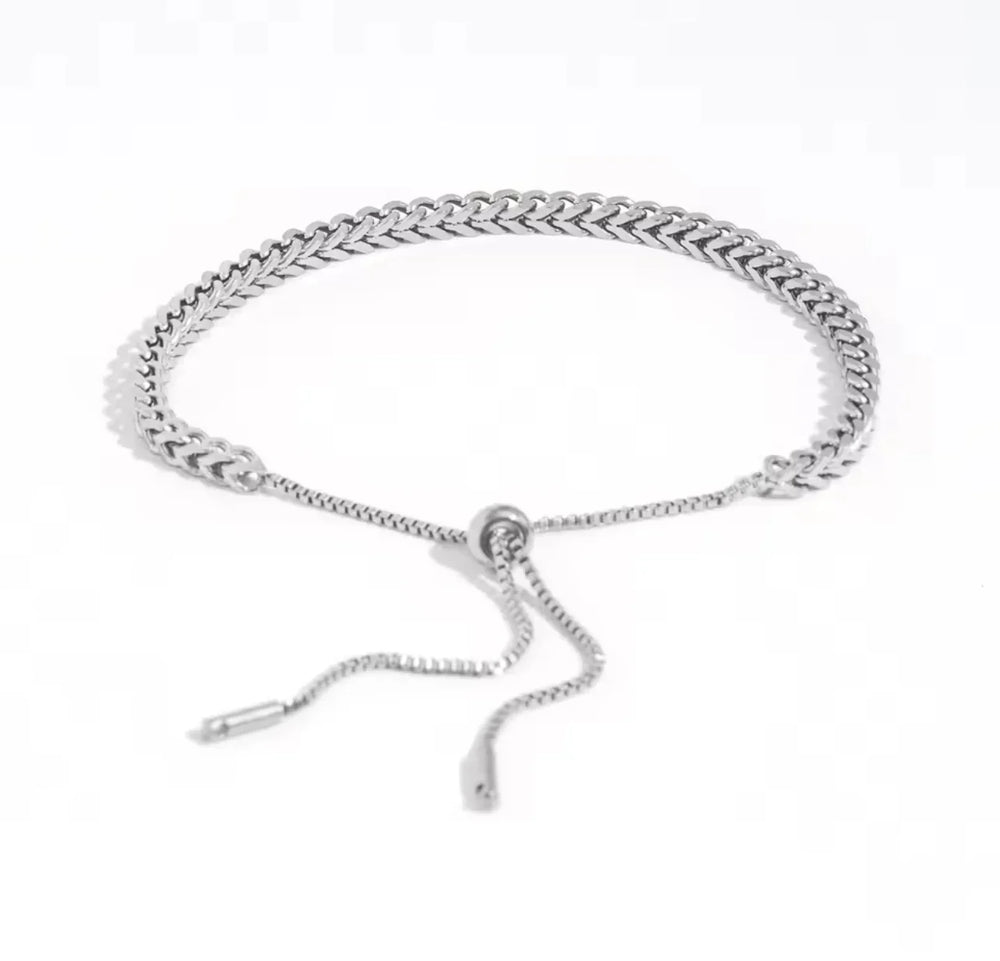 Stainless steel armband met trekkoordje