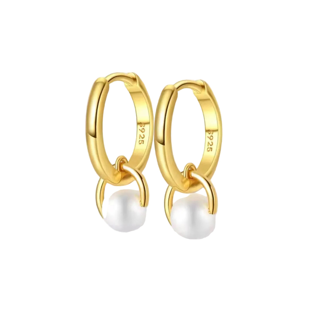 Parel oorbellen goud