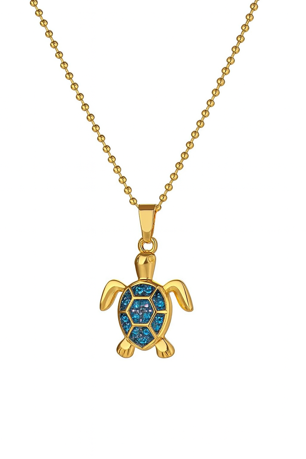 Turtle ketting blauw - SIERADENBABE  