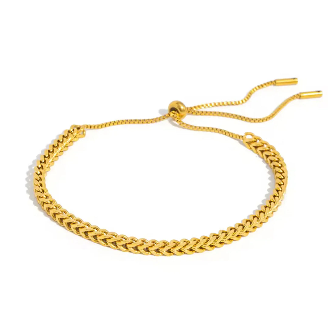 Stainless steel armband met trekkoordje