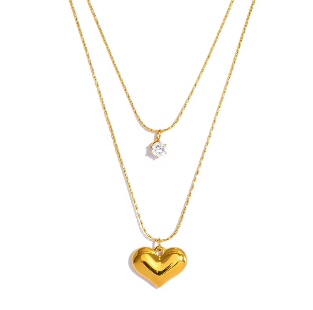 Sparkling Heart gouden ketting