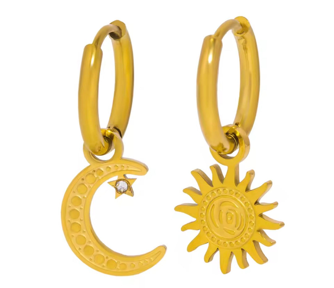 Moon & Sun oorbellen