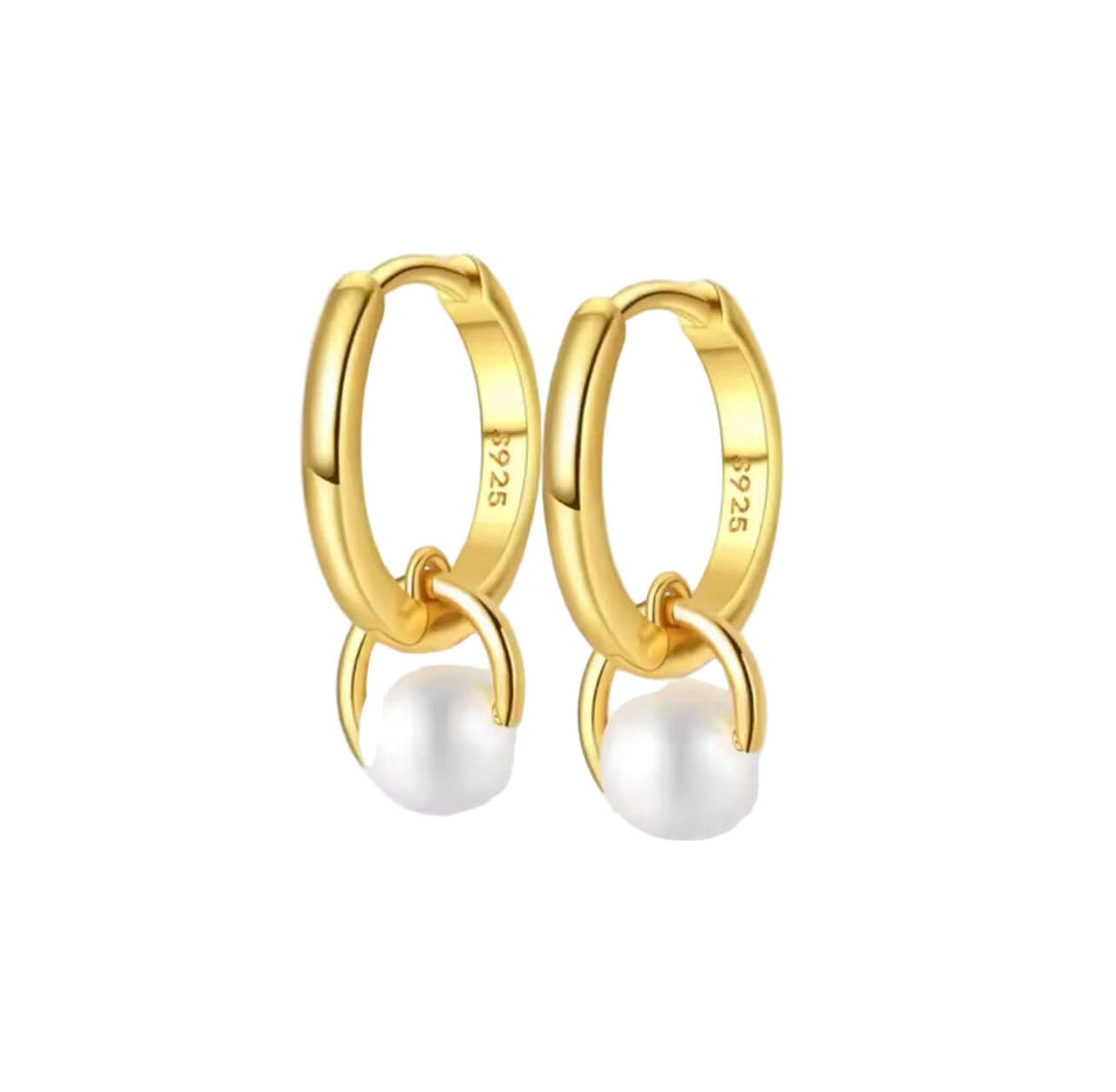 Parel oorbellen goud – roestvrijstalen , waterbestendig en hypoallergeen